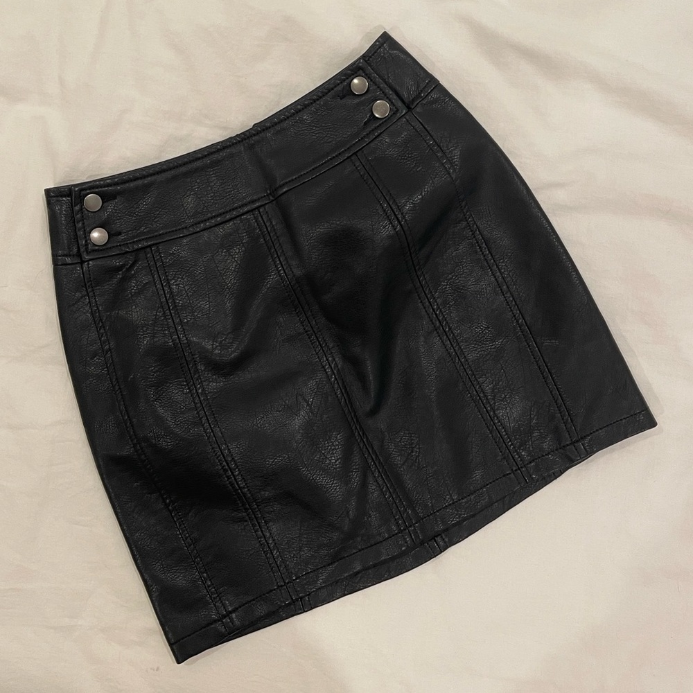 Free People Faux Leather Skirt